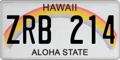 HI license plate ZRB214