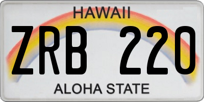 HI license plate ZRB220