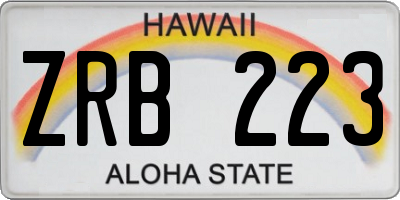 HI license plate ZRB223