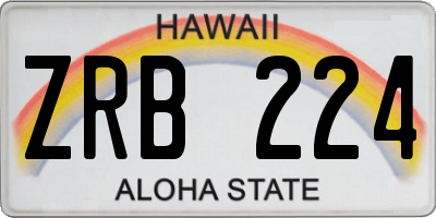 HI license plate ZRB224