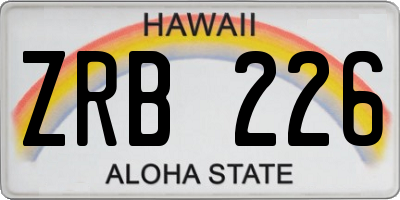 HI license plate ZRB226