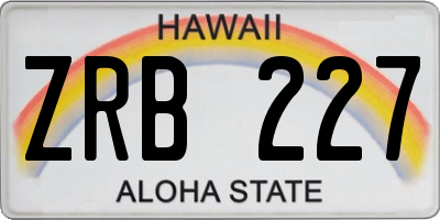HI license plate ZRB227