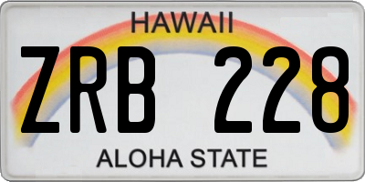 HI license plate ZRB228