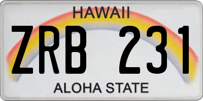 HI license plate ZRB231