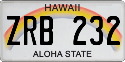 HI license plate ZRB232