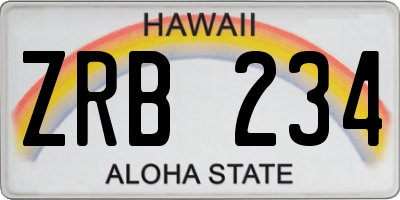 HI license plate ZRB234