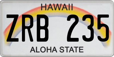 HI license plate ZRB235