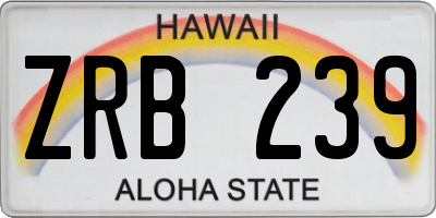 HI license plate ZRB239