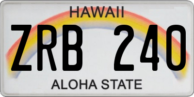 HI license plate ZRB240