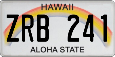 HI license plate ZRB241