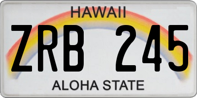 HI license plate ZRB245