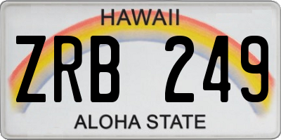 HI license plate ZRB249
