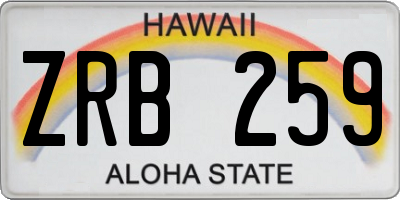 HI license plate ZRB259