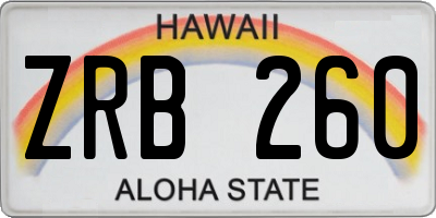 HI license plate ZRB260