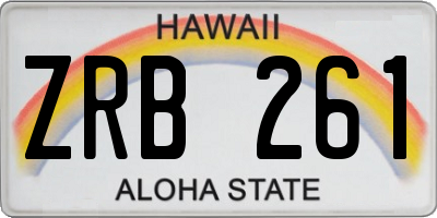 HI license plate ZRB261