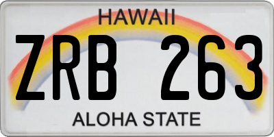 HI license plate ZRB263