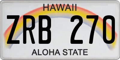HI license plate ZRB270