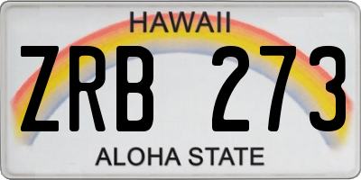 HI license plate ZRB273