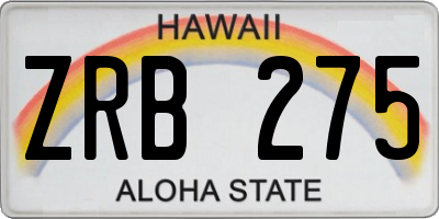 HI license plate ZRB275