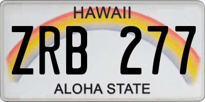 HI license plate ZRB277
