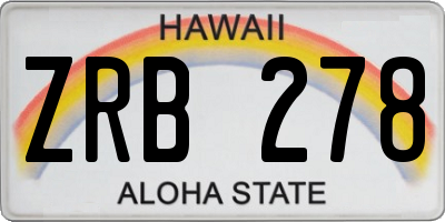 HI license plate ZRB278