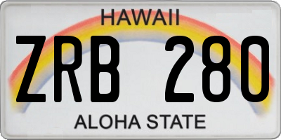 HI license plate ZRB280
