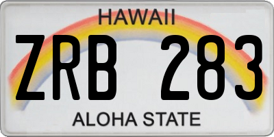 HI license plate ZRB283