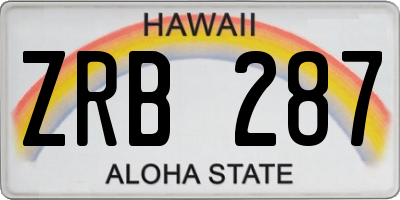 HI license plate ZRB287