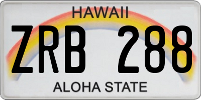 HI license plate ZRB288