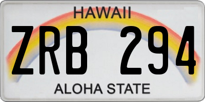 HI license plate ZRB294