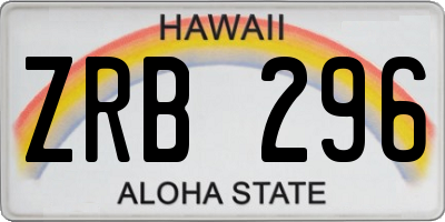 HI license plate ZRB296
