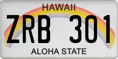 HI license plate ZRB301