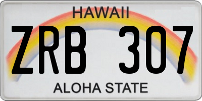 HI license plate ZRB307