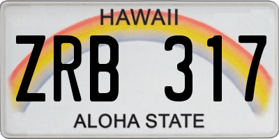 HI license plate ZRB317