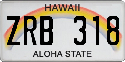 HI license plate ZRB318
