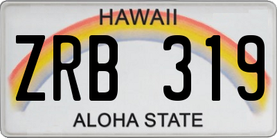 HI license plate ZRB319