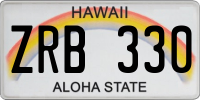 HI license plate ZRB330