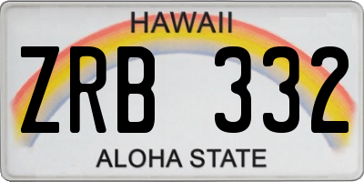 HI license plate ZRB332