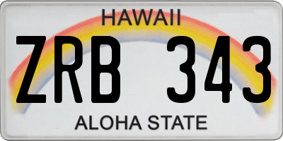 HI license plate ZRB343