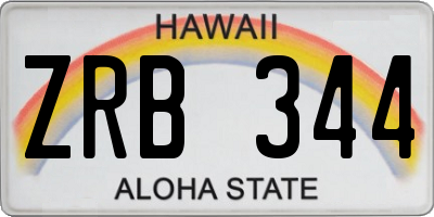 HI license plate ZRB344