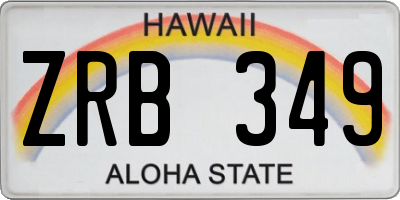 HI license plate ZRB349