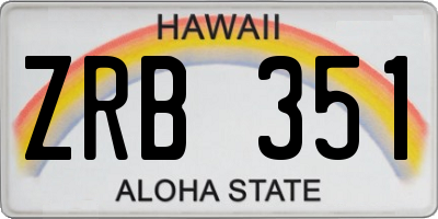 HI license plate ZRB351