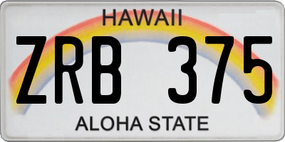 HI license plate ZRB375