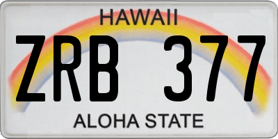 HI license plate ZRB377
