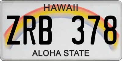 HI license plate ZRB378