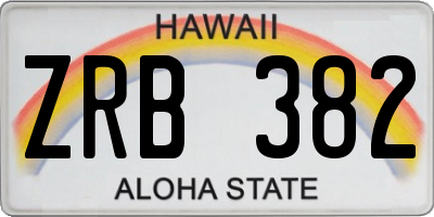 HI license plate ZRB382