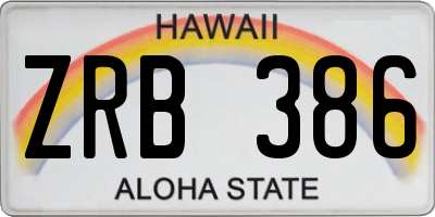 HI license plate ZRB386