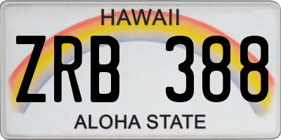 HI license plate ZRB388