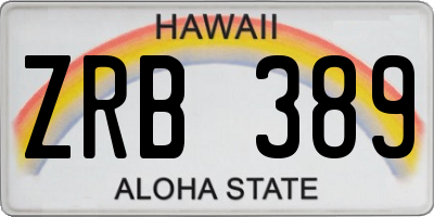 HI license plate ZRB389
