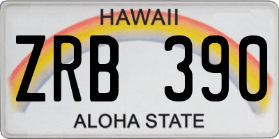 HI license plate ZRB390